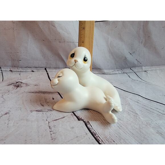 Vintage Seal Figurines Oxford Made in Mexico Mother & Baby Pup Ceramic Porcelain - Picture 10 of 11